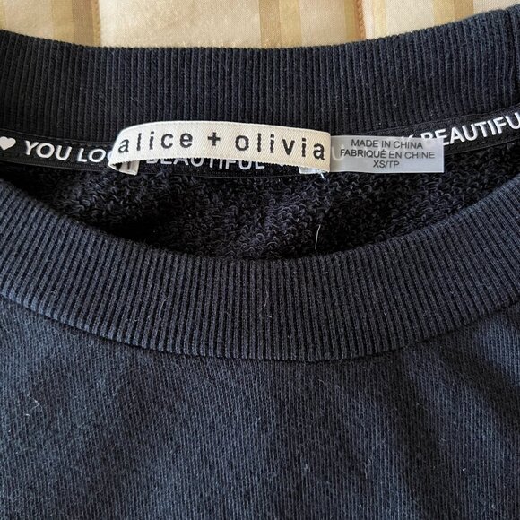 Alice + Olivia Black Cotton Sweater size XS - Picture 3 of 7